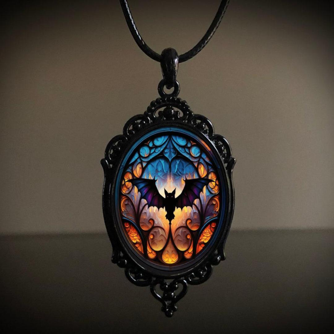 Hot-selling cross-border retro gothic raven cross witch Halloween pendant necklace wholesale European and American jewelry